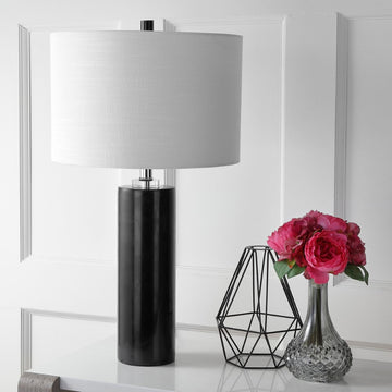 Brooks 27" Marble/Crystal LED Table Lamp - JONATHAN Y